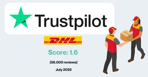 DHL Trustpilot rating